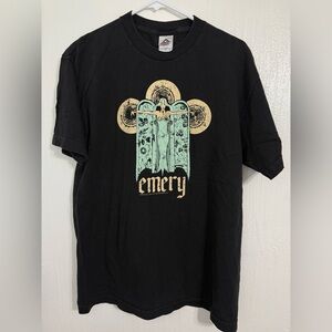Y2K 2006 Emery Emo Graphic band shirt Bandsmerch.Inc Black Size Medium